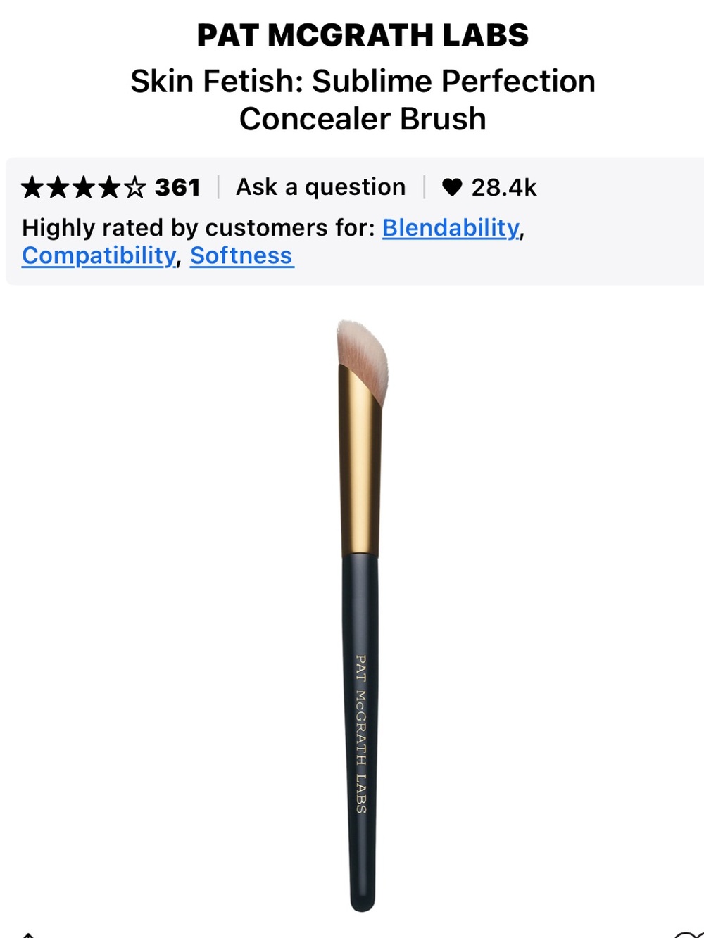 Pat McGrath Labs Skin Fetish Sublime Perfection Angled Concealer Brush